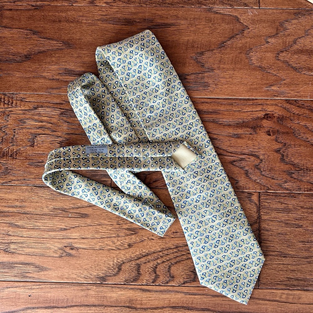 Hermes yellow 7828 Pattern Designer Mens Silk Tie Wedding Formal Neck Tie BX18